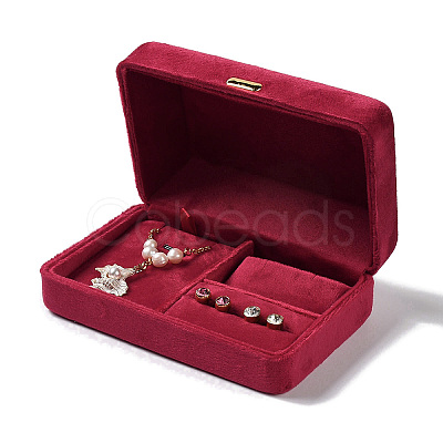 Rectangle Iron Covered with Velvet Jewelry Set Storage Boxes CON-K002-07A-1