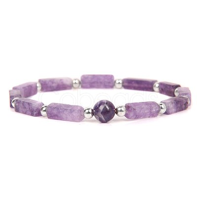 Natural Amethyst Beads Stretch Bracelets for Men Women ZE2494-6-1