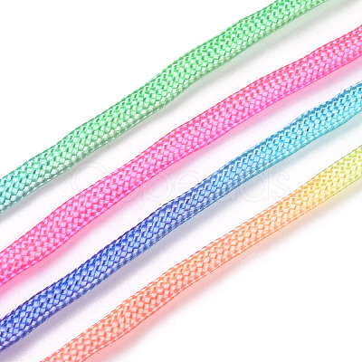 100M Random Color Nylon Braided Cord for Jewelry Making Macrame Craft RCP-R006-03-1