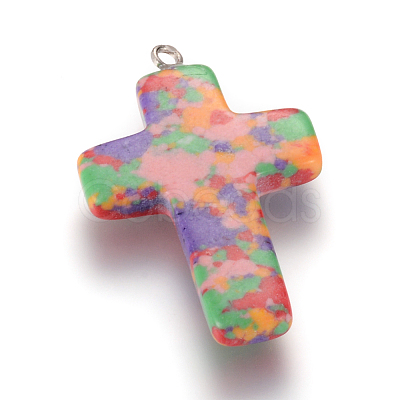 Synthetic Malachite Pendants G-Q479-06-1
