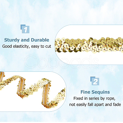 Polyester with Paillette Lace Trim Ribbon OCOR-WH0101-90E-1
