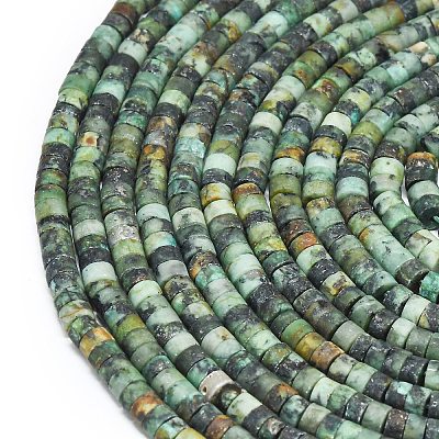 Natural African Turquoise(Jasper) Beads Strands G-P575-B20-4x2mm-1