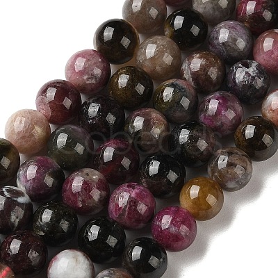 Natural Tourmaline Beads Strands G-L637-A01-8mm-1