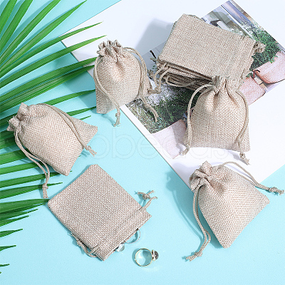 24Pcs Burlap Packing Pouches Drawstring Bags ABAG-BBC0001-07A-1