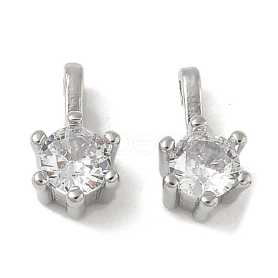 Brass Pave Clear Cubic Zirconia Charms CU-CBA9FFD-11P-06-1