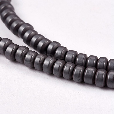 Matte Style Frosted Non-magnetic Synthetic Hematite Beads Strands X-G-M007-78-1