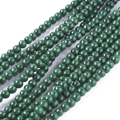 Natural Malachite Bead Strands G-O152-47-4mm-1