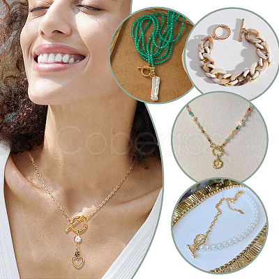 80Pcs 10 Styles Tibetan Style Alloy Toggle Clasps FIND-PH0023-32-1