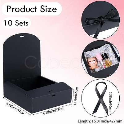 Folding Paper Gift Boxes with Ribbon LS-CON-WH20001-11B-02-1