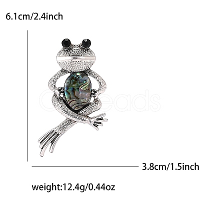 Frog Zinc Alloy Rhinestone Brooches PW-WGC7876-01-1
