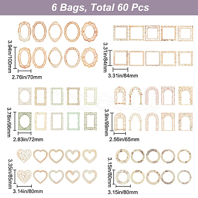 6 Sets 6 Styles Hollow Scrapbook Paper Pads SCRA-GF0001-07-1
