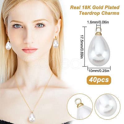 BENECREAT ABS Plastic Imitation Pearl Pendants KK-BC0010-75-1