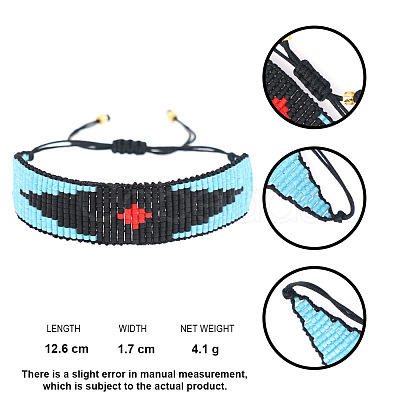 Gothic Glass Seed Beaded Braided Bead Bracelets for Women KY2534-1