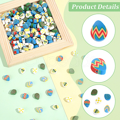 350Pcs Handmade Polymer Clay Beads CLAY-PA0001-46-1