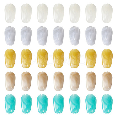 100Pcs 5 Colors Opaque Acrylic Beads OACR-TA0004-98-1