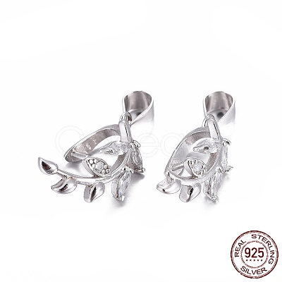 Anti-Tarnish Rhodium Plated 925 Sterling Silver Pendant Bails STER-L058-023P-1