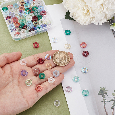 110Pcs 11 Colors Lampwork European Beads LAMP-GA0001-19-1