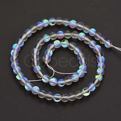 Round Synthetic Moonstone Beads Strands G-M210-6mm-11-1