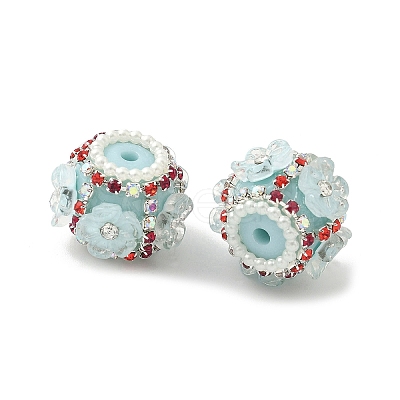 Flower Style Resin Rhinestone Beads CLAY-NH0003-05S-03-1