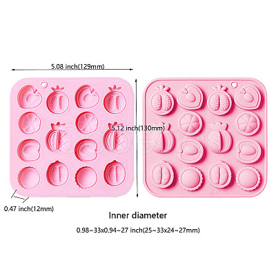 2Pcs Half Fruit Shape DIY Silicone Molds DIY-CJ0002-04-1