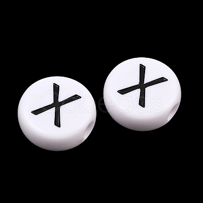 Opaque White Acrylic European Beads AC-CBA3BDD-01X-1