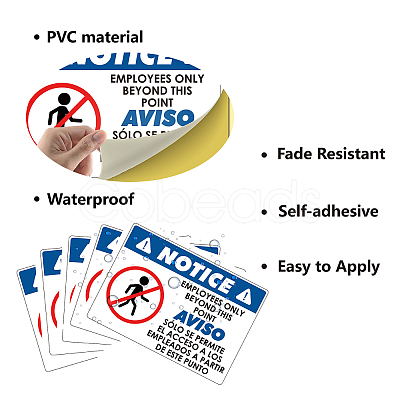 5Pcs Waterproof PVC Warning Sign Stickers DIY-WH0237-028-1