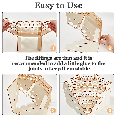 1Pc 5-Layer 24-Hole Triangle Wooden Paint Rack AJEW-HY0001-55-1