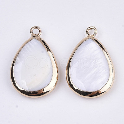 Natural Freshwater Shell Pendants SSHEL-R045-13-1