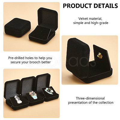 12Pcs Square Velvet Medal Storage Boxes CON-FG0001-24-1