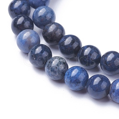 Natural Dumortierite Quartz Beads Strands G-P424-B-6mm-1