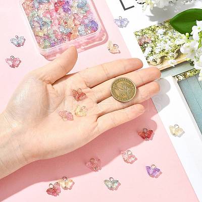 70Pcs 14 Colors Glass Pendants PALLOY-FS00052-1