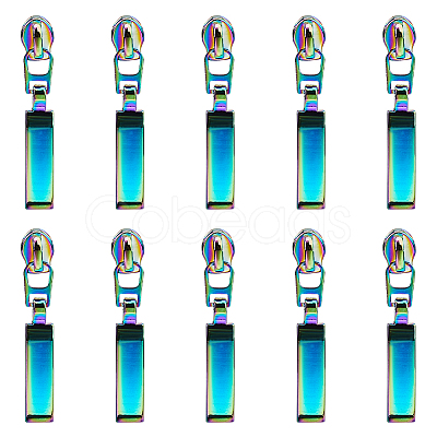 14Pcs Rectangle #3 Zinc Alloy Replacement Zipper Sliders FIND-GF0005-70B-1