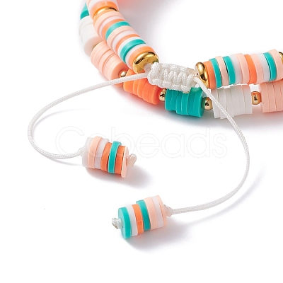 Handmade Polymer Clay Beads Bracelets Set BJEW-TA00043-01-1