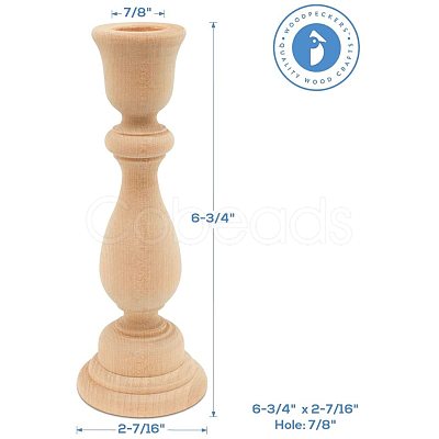 Gorgecraft 2Pcs Natural Wooden Candle Holder DJEW-GF0001-19-1