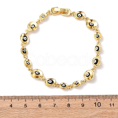 Brass Link Chain Bracelets for Women BJEW-D387-03G-04-1
