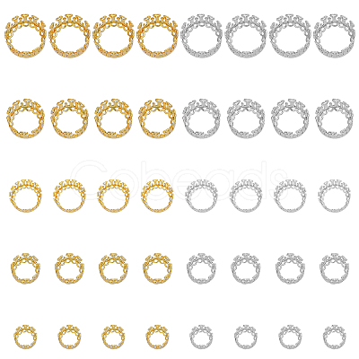 40Pcs 10 Style Brass Sew on Prong Settings KK-CA0002-52-1