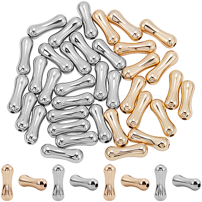 60Pcs 2 Colors Brass Beads KK-BBC0019-65-1