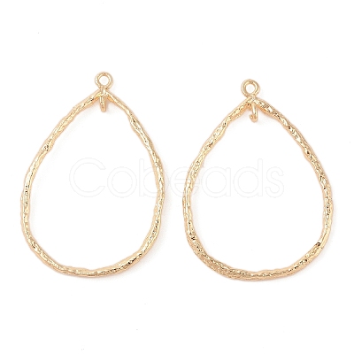 Brass Open Back Bezel Pendants KK-N256-01G-G-1