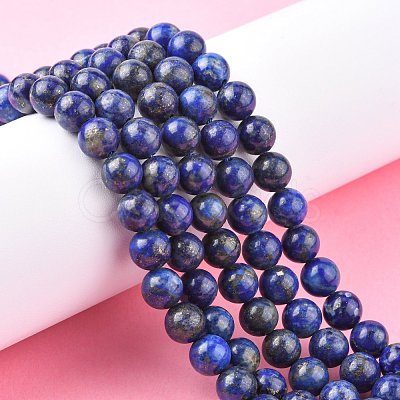 Natural Lapis Lazuli Beads Strands G-G099-8mm-7-1