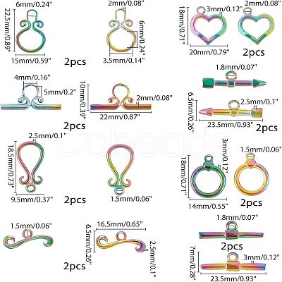 PVD Vacuum Plating 304 Stainless Steel Toggle Clasps STAS-FH0001-17MC-1