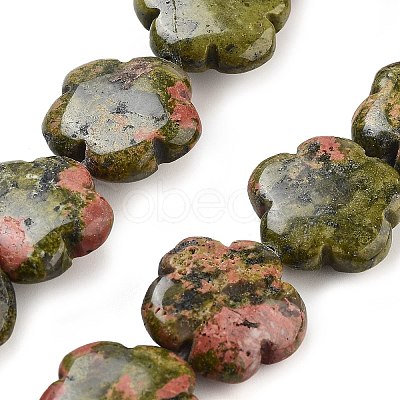 Natural Unakite Beads Strands G-F769-V01-02-1