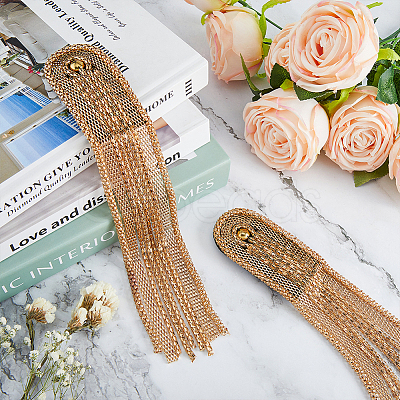 SUPERFINDINGS 2Pcs Fashionable Alloy Tassel Epaulettes FIND-FH0005-41KCG-1