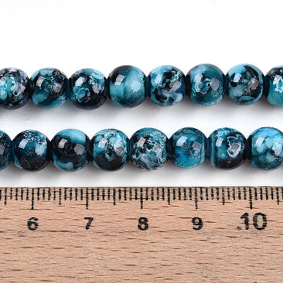 Baking Paint Glass Beads Strands DGLA-N003-8mm-A08-1