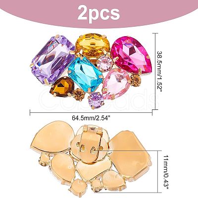 2Pcs Detachable Glass Rhinestone Shoe Decoration AJEW-FG0002-04-1