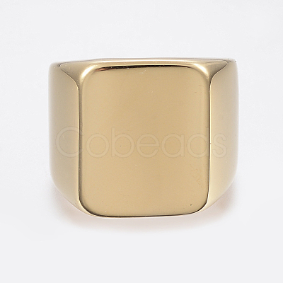 304 Stainless Steel Signet Band Rings for Men RJEW-G091-16-G-1