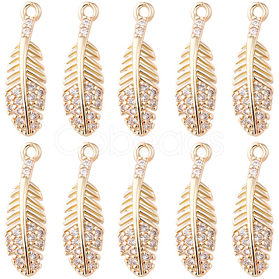 20Pcs Brass Micro Pave Cubic Zirconia Pendants KK-BBC0025-98-1