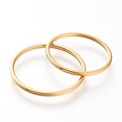 Ion Plating(IP) 304 Stainless Steel Plain Band Rings RJEW-B0006-7-02G-1