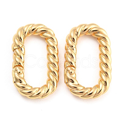 Brass Spring Gate Rings KK-D048-04G-1