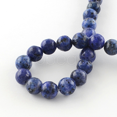 Dyed Natural Sesame Jasper Round Beads Strands G-R342-6mm-12-1