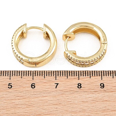 Brass Micro Pave Cubic Zirconia Hoop Earrings KK-CBA8324-06G-01-1